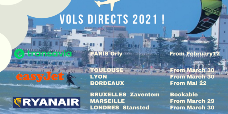 Direct flights to Essaouira Morocco transavia easyjet ryanair