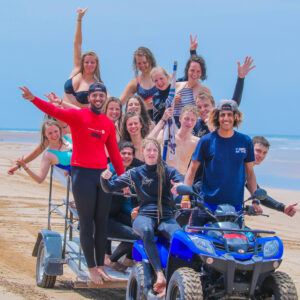 Bleukite surf trip quad group class Essaouira Morocco